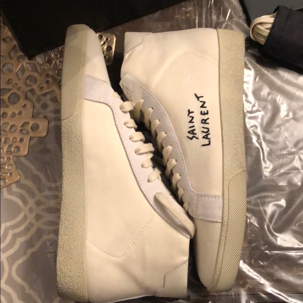 Saint Laurent Men’s White High Tops - Size 42 - Picture 4 of 4
